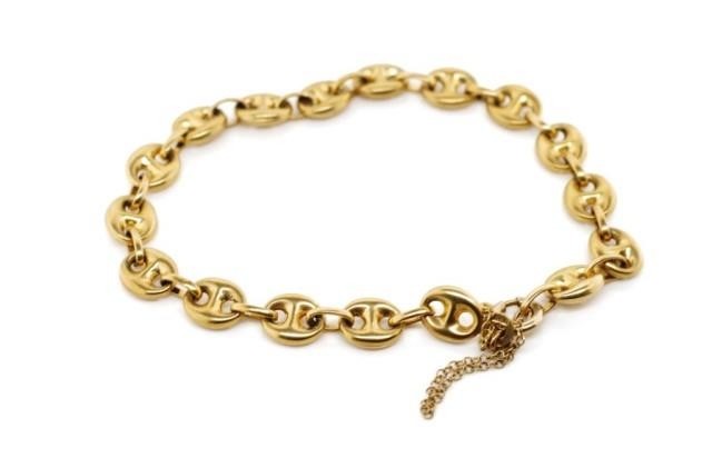 9ct yellow gold "mariner" link bracelet marked 9k Italy. App...
