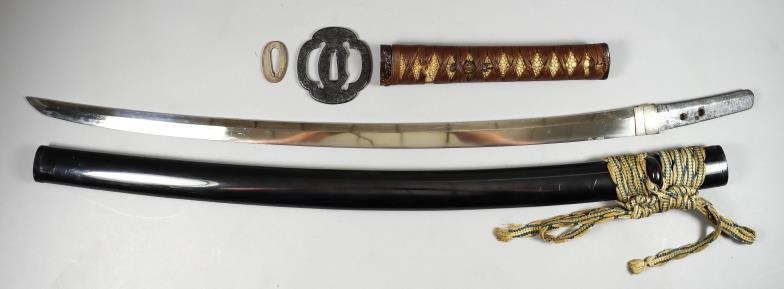 A 16th Century Japanese Wakizashi, the 27ins polished blade...