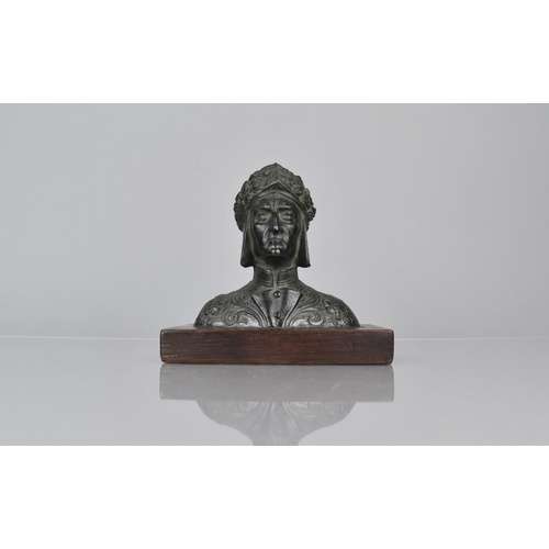 A 19th Century Grand Tour Bronze Bust of Dante Alighieri, Mo...
