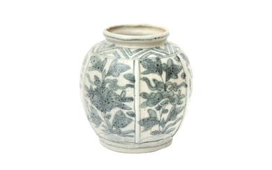 A CHINESE BLUE AND WHITE 'BLOSSOMS' JAR 明 青花花卉紋罐