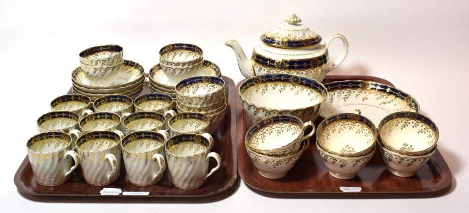 A Chamberlains Worcester part tea and coffee service comprising: teapot,...