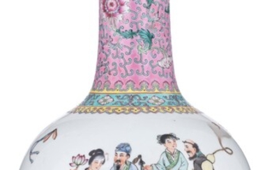 A Chinese Republic period famille rose bottle vase,...