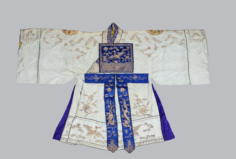 A Chinese white 2nd degree Taoist priests robe