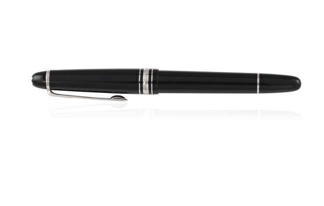 A FOUNTAIN PEN BY MONTBLANC, black coloured with...