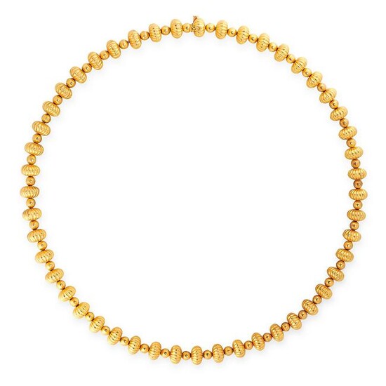 A GOLD BEAD NECKLACE, ILIAS LALAOUNIS in 18ct yellow