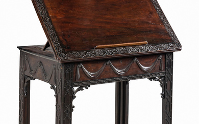 A George III Carved Mahogany Architect's Desk