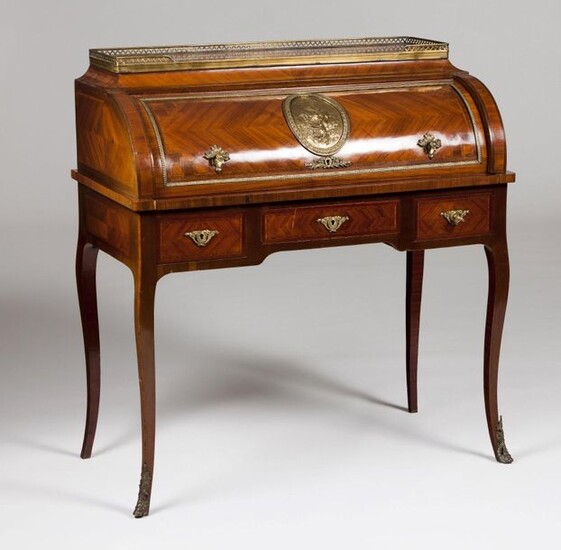 A Louis XV / Louis XVI style cylinder desk