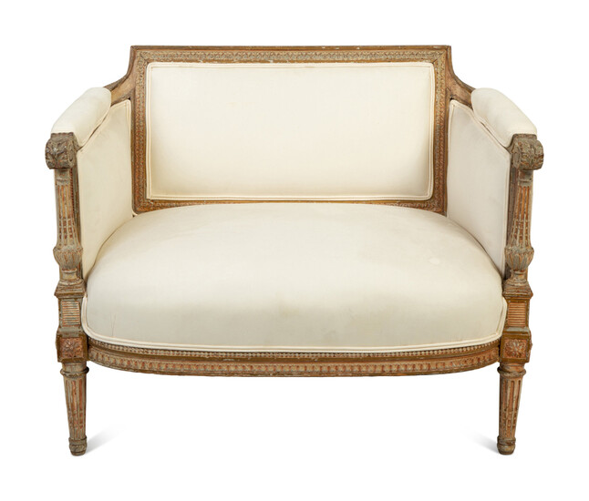 A Louis XVI Style Painted and Parcel Gilt Marquise