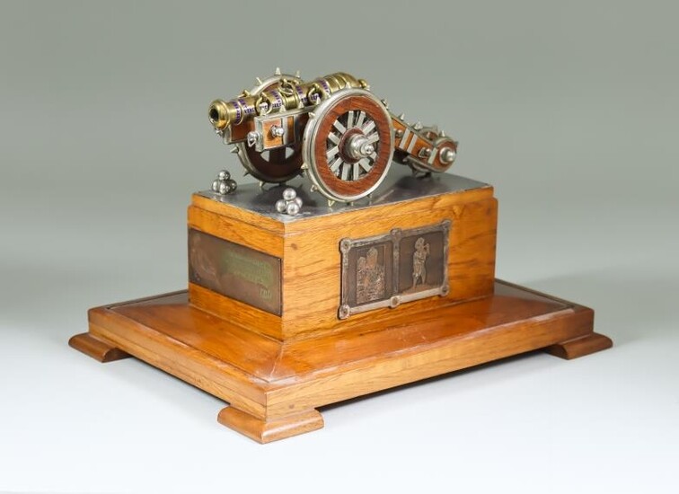 A Mahogany, Plated and Gilt Metal Model of the...