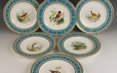 A Minton porcelain dessert service, late 19th century, each ...