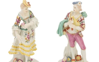 A Pair of Derby Porcelain Figures