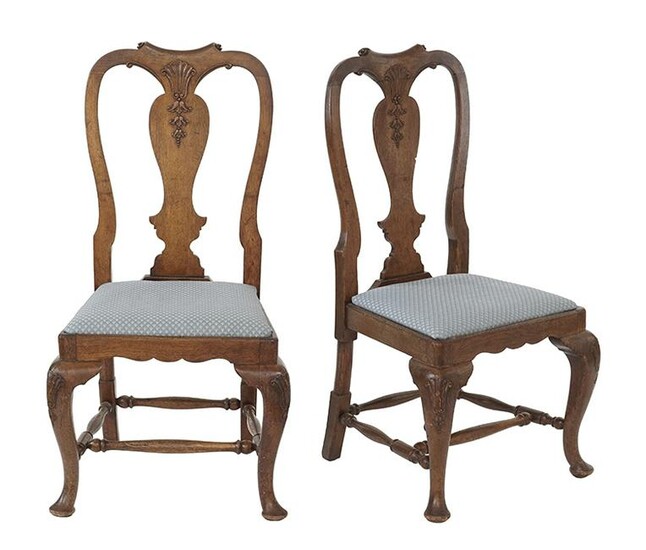 A Pair of Queen Anne Style Side Chairs.