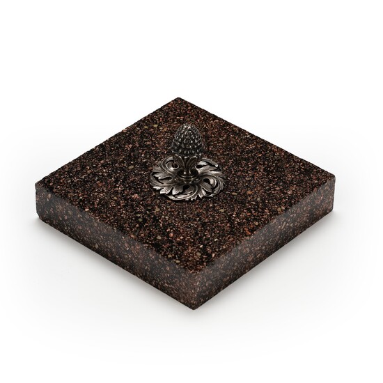 A Swedish 19th century porphyry paperweight.