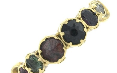 A Victorian 15ct gold gem-set 'Regard' acrostic ring.