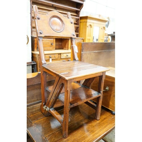 A Victorian mahogany metamorphic library chair