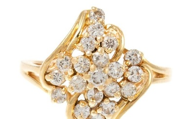 A Vintage Diamond Cluster Ring in 14K