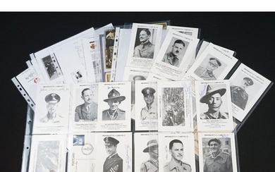 A collection of signed Victoria Cross booklet cards together...