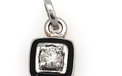 NOT SOLD. A diamond pendant set with a diamond weighing app. 0.15 ct. and black lacquer, mounted in 14k white gold. L. incl. eye-let 14 mm. – Bruun Rasmussen Auctioneers of Fine Art