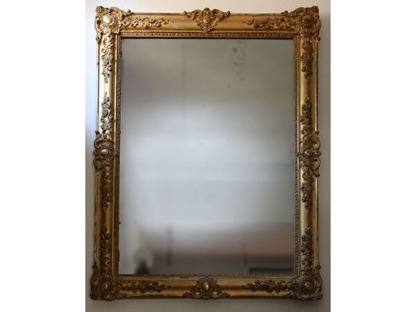 A giltwood and pastiglia framed mirror early 20th century