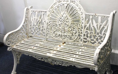 A good cast iron garden bench in the manner of Coalbrookdale
