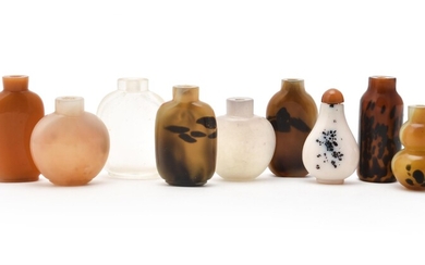 A group of nine Chinese glass snuff bottles