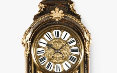 A large 19th century Louis XV style French bracket clock with bracket
