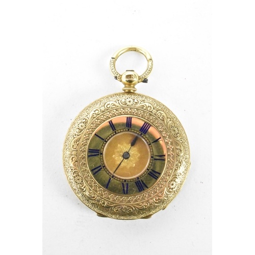 A late 19th/early 20th century 18ct gold half hunter ladies ...