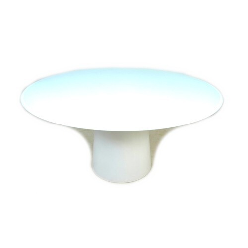 A modern Sovet circular dining table, white finish, raised o...