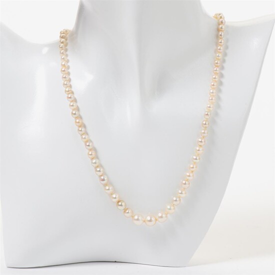 (-), A natural pearl necklace Early 20th century...
