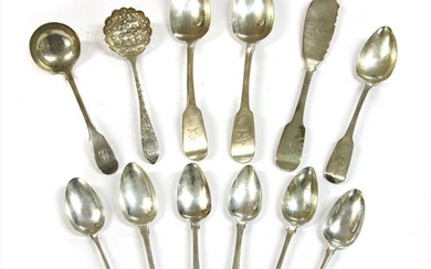 A quantity of George III and later Irish silver flatware