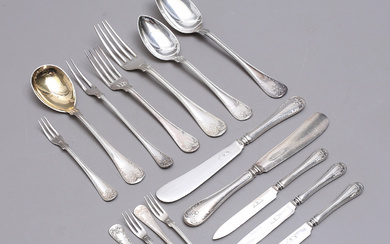 A set of 69 pieces, nickel silver, “Old French”, second half of the 20th century.