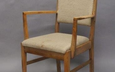 A set of four Gordon Russell chairs and a 20th century teak wing back chair