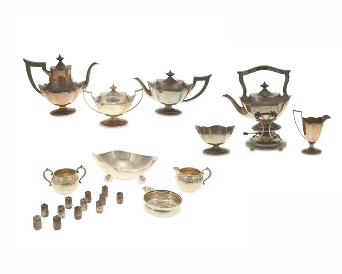 A sterling silver tea and coffee service and other