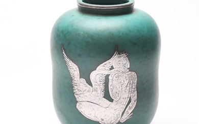 A stoneware vase 'Argenta' by Wilhelm Kåge, Gustavsberg, mid 20th century.