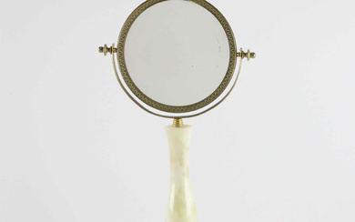 A table mirror, green marble, Art Nouveau style, 20th century.