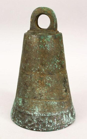 AN EARLY ISLAMIC BRONZE TEMPLE BELL/GONG, the lower