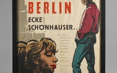 Affiche de film Berlin - coin Schönhauser... RDA, 1957, sans fabricant, dessin de Hans Adolf...