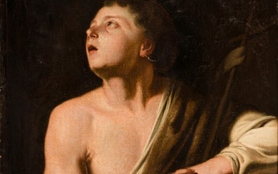 After Michelangelo Merisi Da Caravaggio (Italian, 1575-1642) Oil on Canvas, 17th/18th C., "St. John