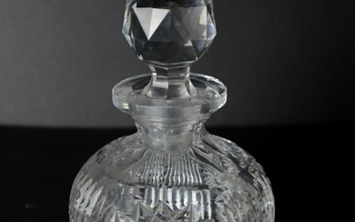 American Brilliant Cut Crystal Perfume Bottle with hobstar and cris cross cuts
