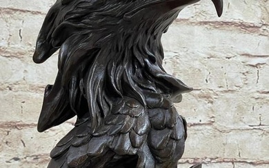 American Eagle Perched On Tree Bronze Sculpture