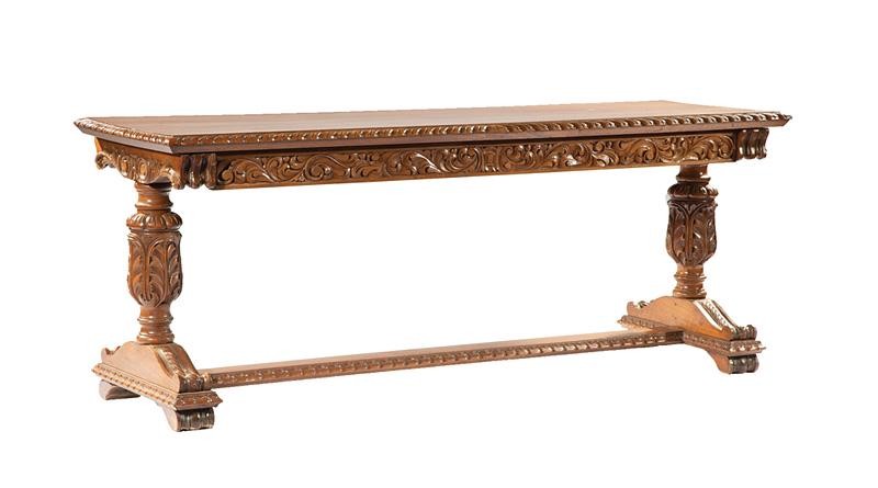 American Renaissance Carved Walnut Console Table