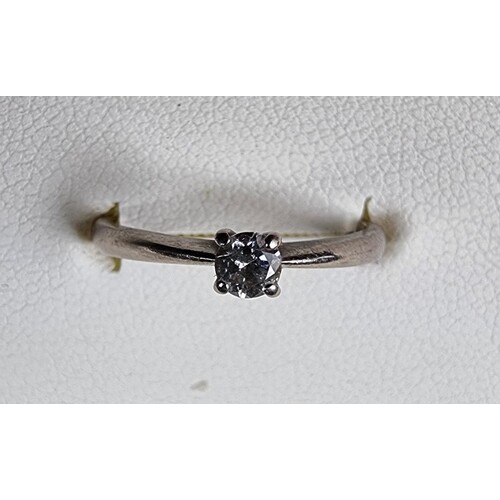 An 18ct white gold single stone diamond ring, approximately ...