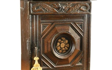 An inlaid oak spice cabinet, late 17th century