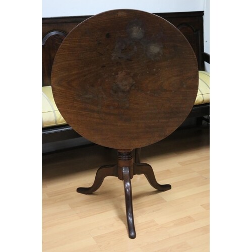 Antique 19th century mahogany tripod occassional table, circ...
