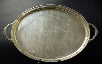 Antique Gorham sterling silver tray with handles, marked
