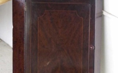 Antique inlaid mahogany corner wall cabinet