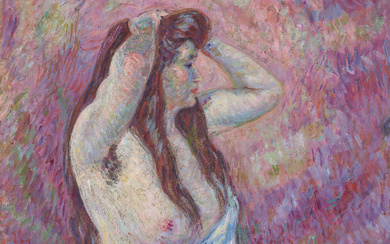 Armand Guillaumin (1841-1927) Jeune femme nue drapée