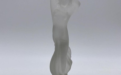 Art Deco Frosted Glass Nude Flapper Flower Frog Girl