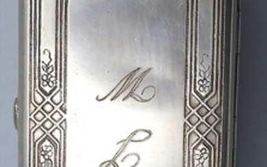 Art Déco Zigarettenetui / An Art Deco silver cigarette case,...