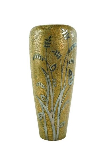 Arts & Crafts Silver on Copper Vase
